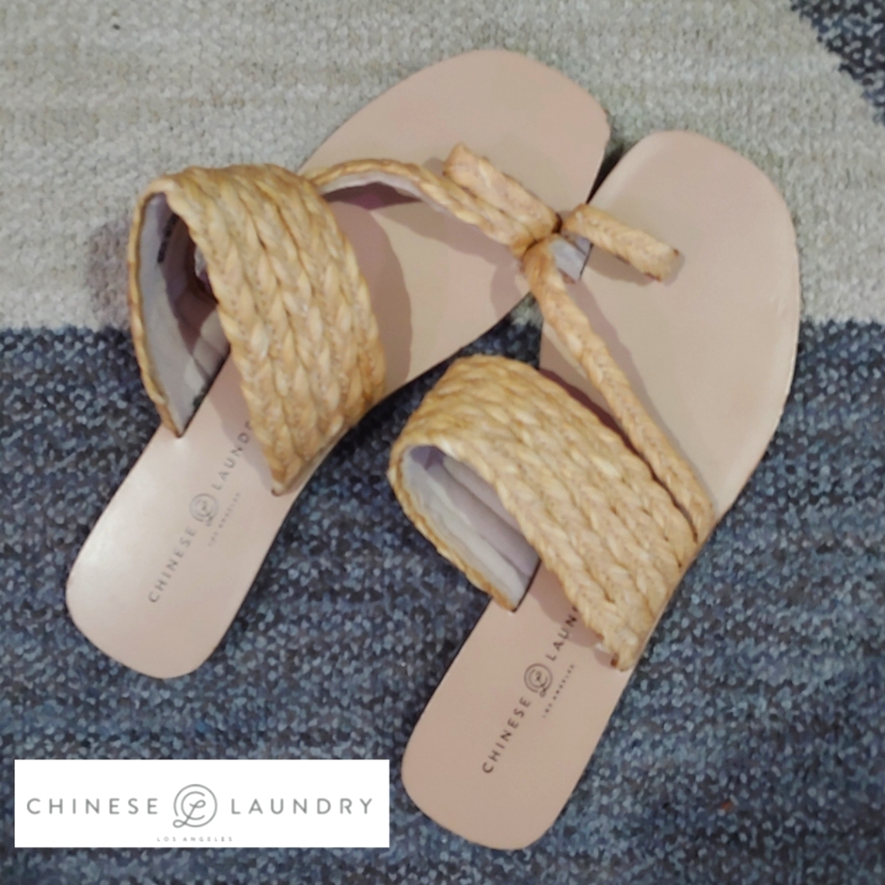 Chinese Laundry Sandals, Women's Size 9.5, Tan/Cream/Brown